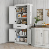 HOMCOM 72" Tall Kitchen Pantry Cabinet with Barn Doors & Drawer - Himpall
